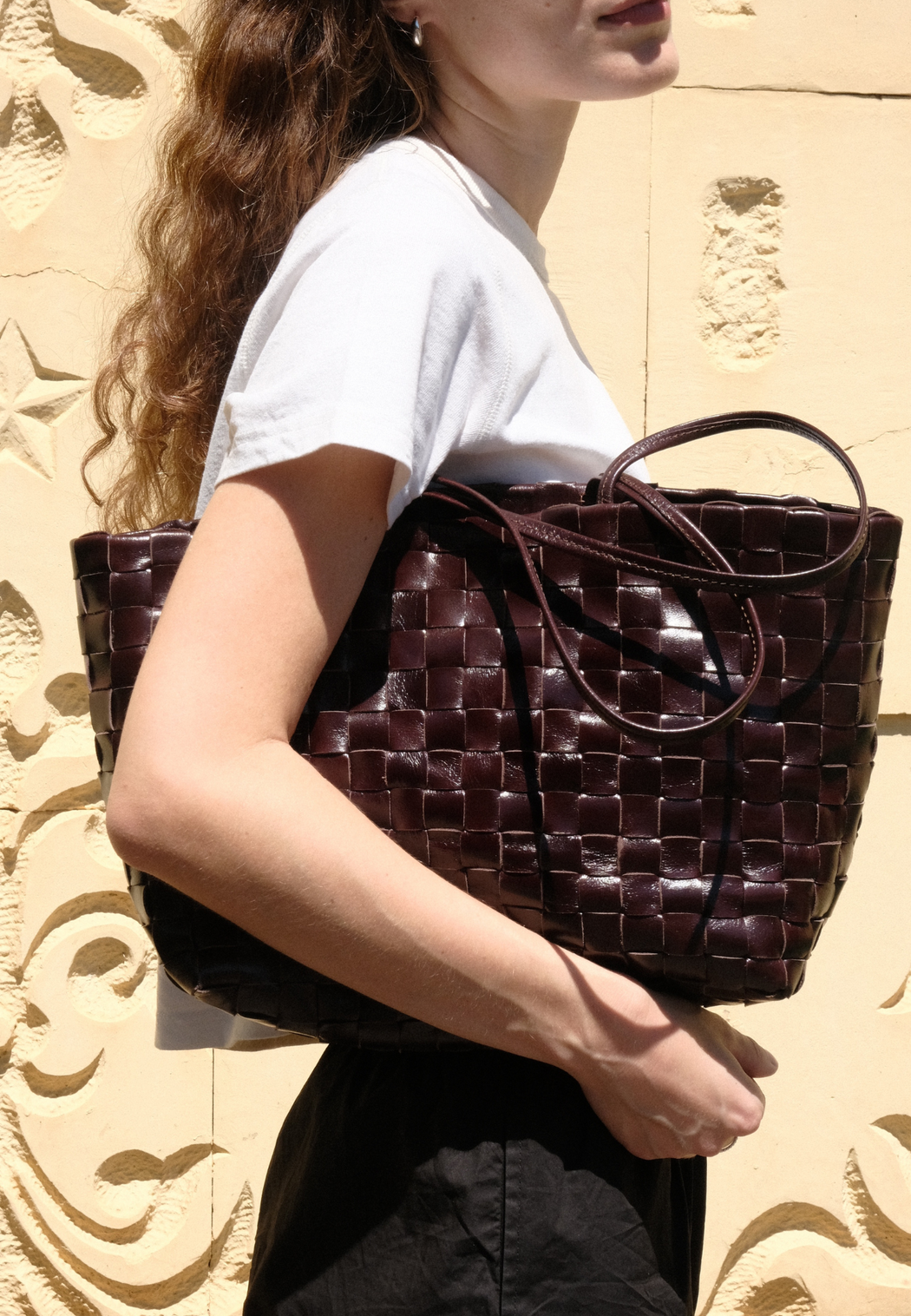 SHAKER BASKET BAG | WINE BROWN