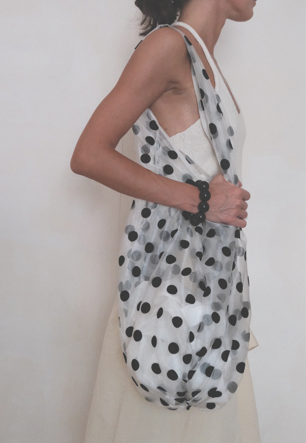 POLKA DOT SHOULDER TOTE