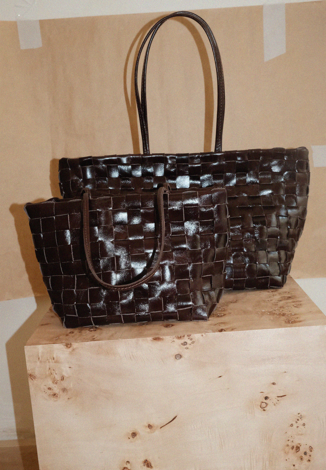 SHAKER BASKET BAG | WINE BROWN