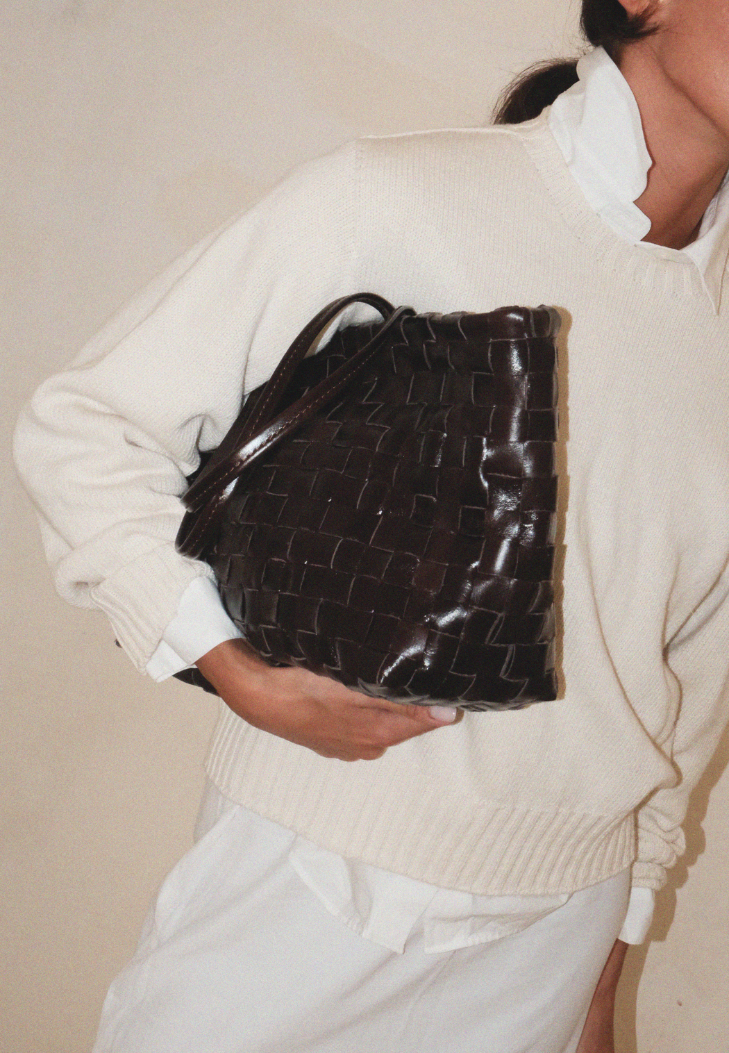 SHAKER BASKET BAG | WINE BROWN