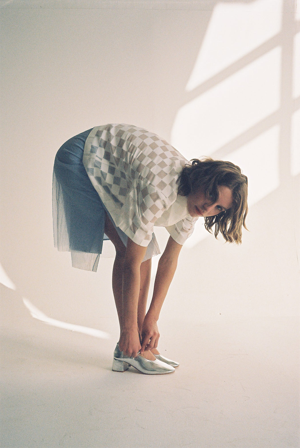 CHECKED SHIRT — WHITE