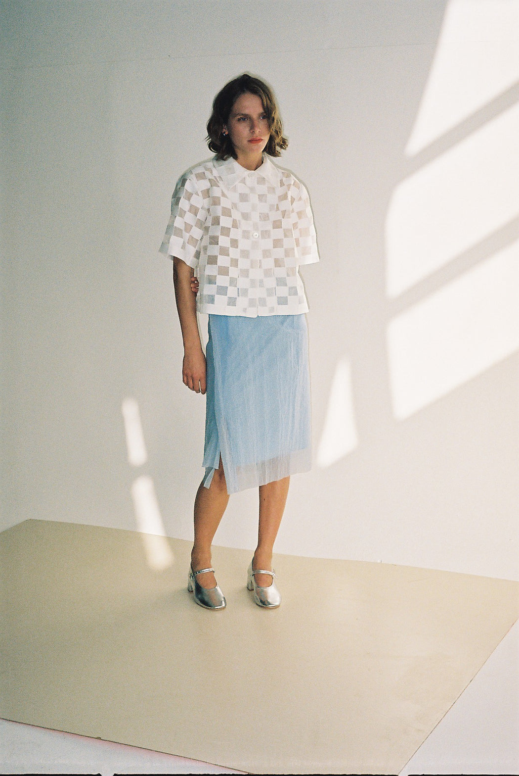 CHECKED SHIRT — WHITE